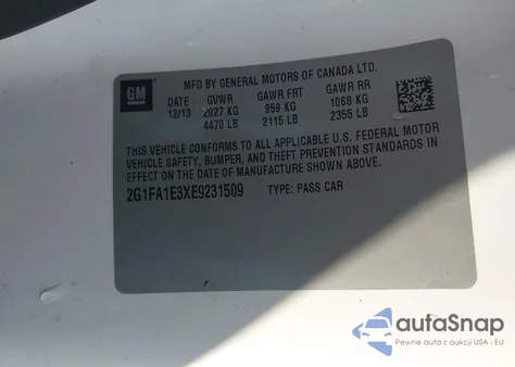 2014 Chevrolet Camaro 2Ls from USA, damaged, VIN 2G1FA1E3XE9231509